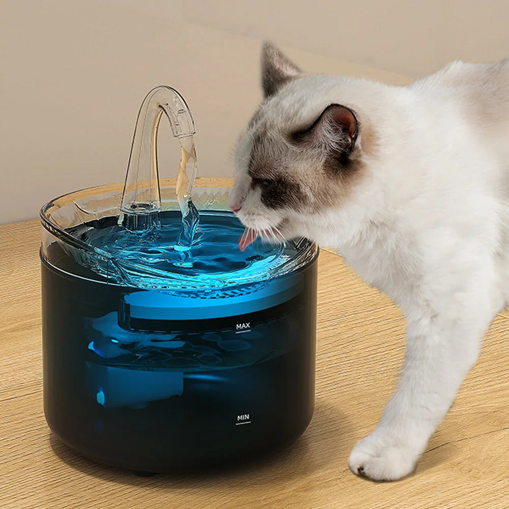 2.2L Automatic Pet Water Fountain Ultra-Quiet Pump Faucet Cat Water Dispenser Suitable with USB Sensor Electric for Cats Dogs