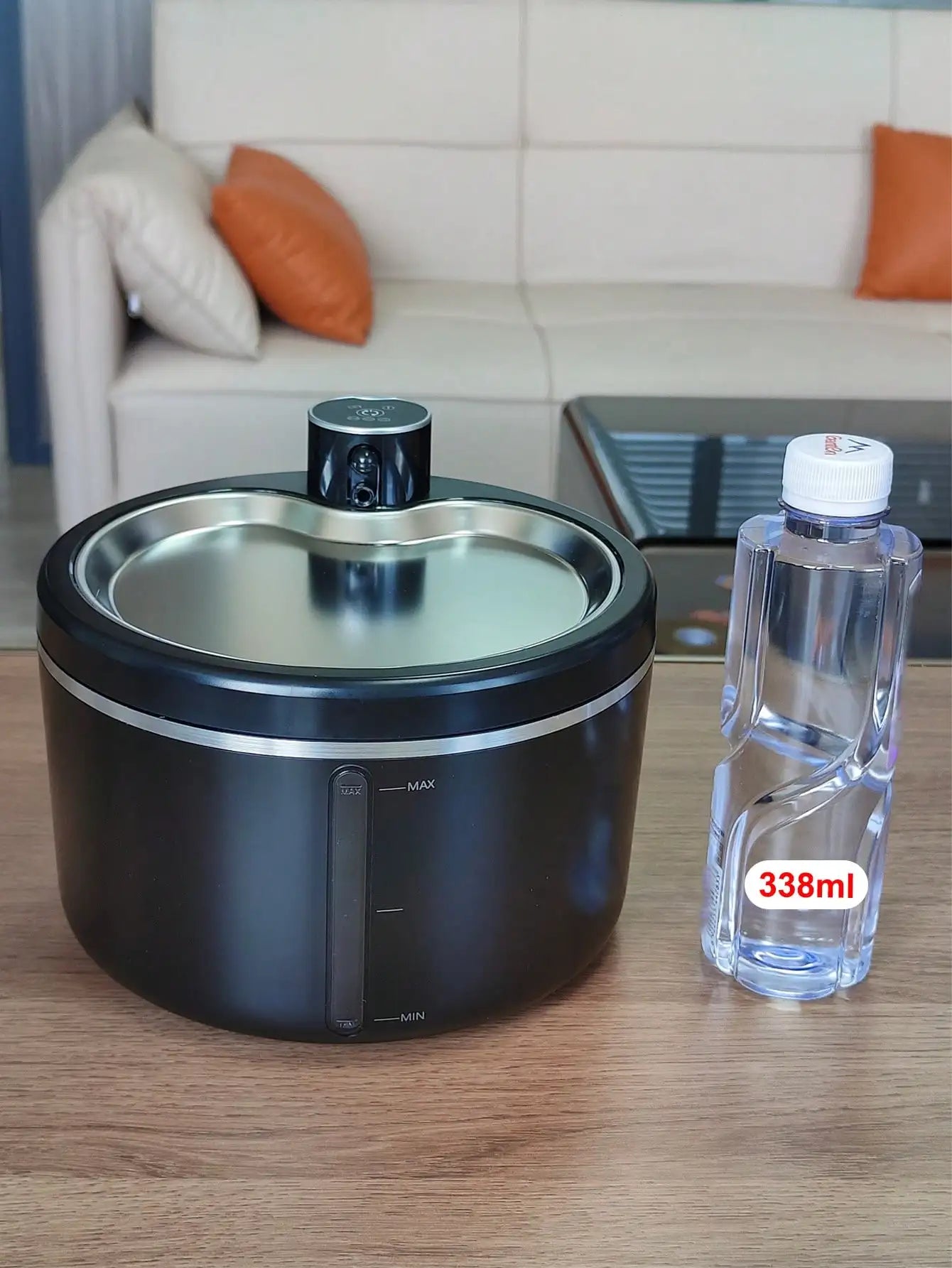 Pet Water Fountain - 3L Cordless Automatic Pet Water Fountain with Water Level Window, Low Water Level Alarm - Motion Sensor