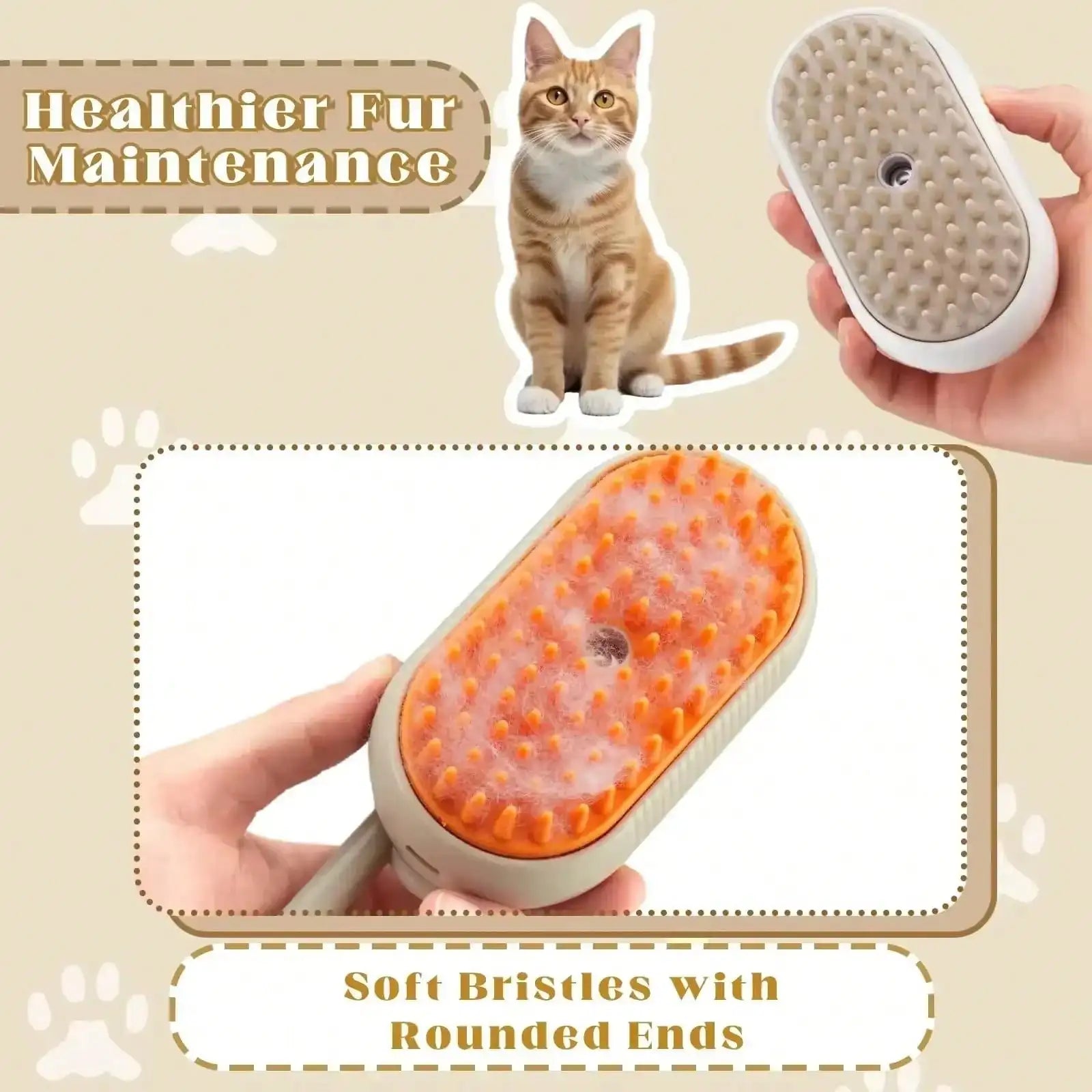 1pcs Steam Pet Brush 3-in-1 Massage Dog Steamy Brush Spray Beauty Tangled and Loose Hair Removal Cats Grooming Comb Dogs