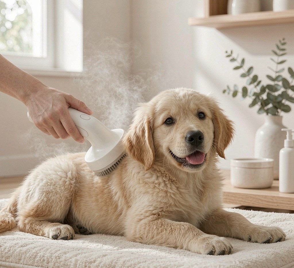 AeroMist Smart Steam Grooming Brush — lifestyle view 1
